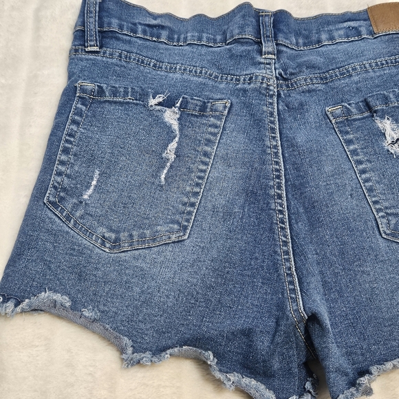 BOGO Free🦋 Aeropostale High Rise Midi Distressed Denim Shorts - Picture 12 of 13